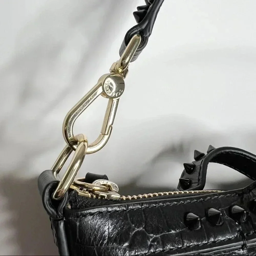 Cole Haan Rodarte Black Croc-Embossed Satchel purse - Picture 9 of 15
